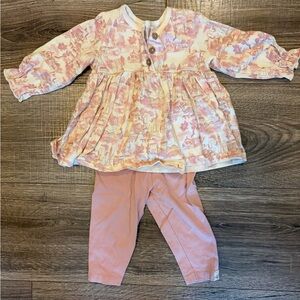 Burt’s Bees Pink and cream top with matching leggings